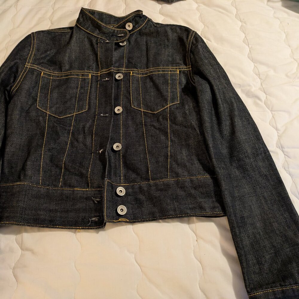 Y2K vintage denim moto jacket